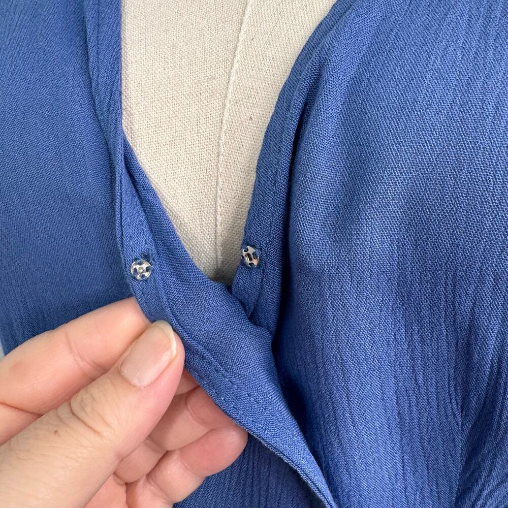 NWT Lulu's Heart of Marigold Dress Blue Wrap Maxi Gauzey Bridesmaid Party Size S - Picture 9 of 14